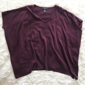 F21 poncho style maroon top size small